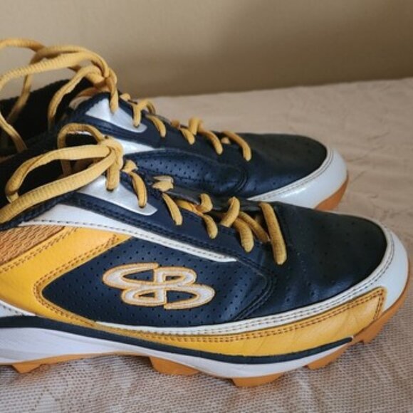 Men's Size 9 Boombah Softball Cleats (Gold/Navy - Picture 1 of 12